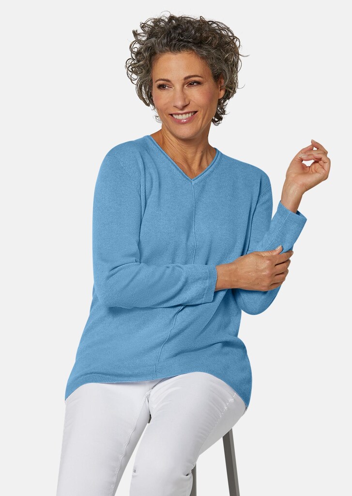 Kaschmirpullover mit V-Ausschnitt