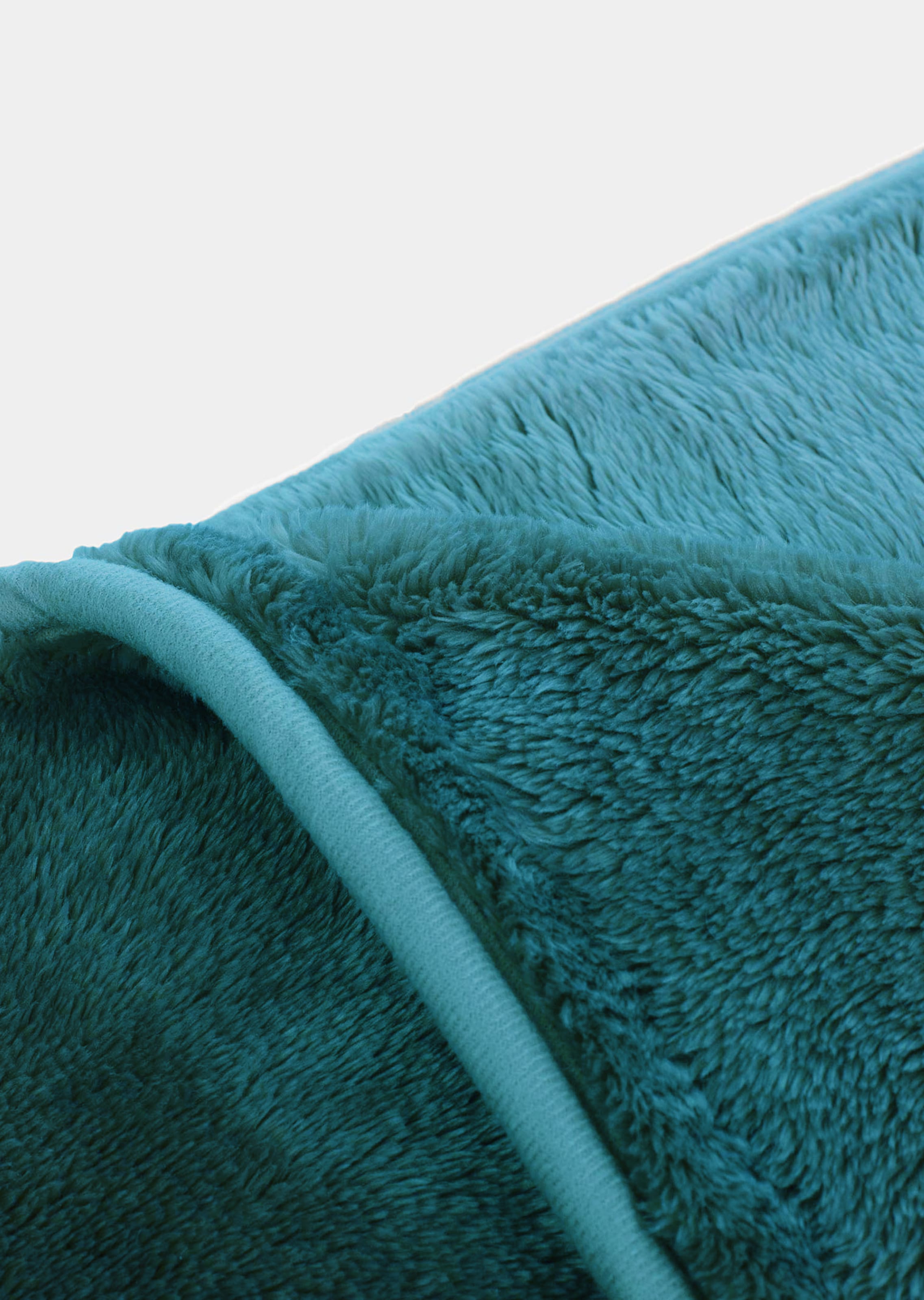 Couverture en microfibre, uni - pétrole - Gr. 180 x 220 cm de Goldner Fashion