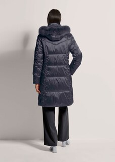 Lange Kapuzen-Jacke mit Webpelz thumbnail 3
