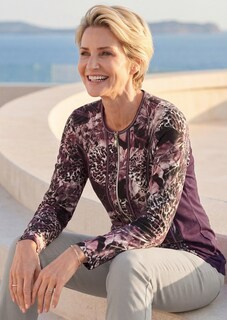 Taillierte Shirtjacke aus Viskose-Jersey thumbnail 6