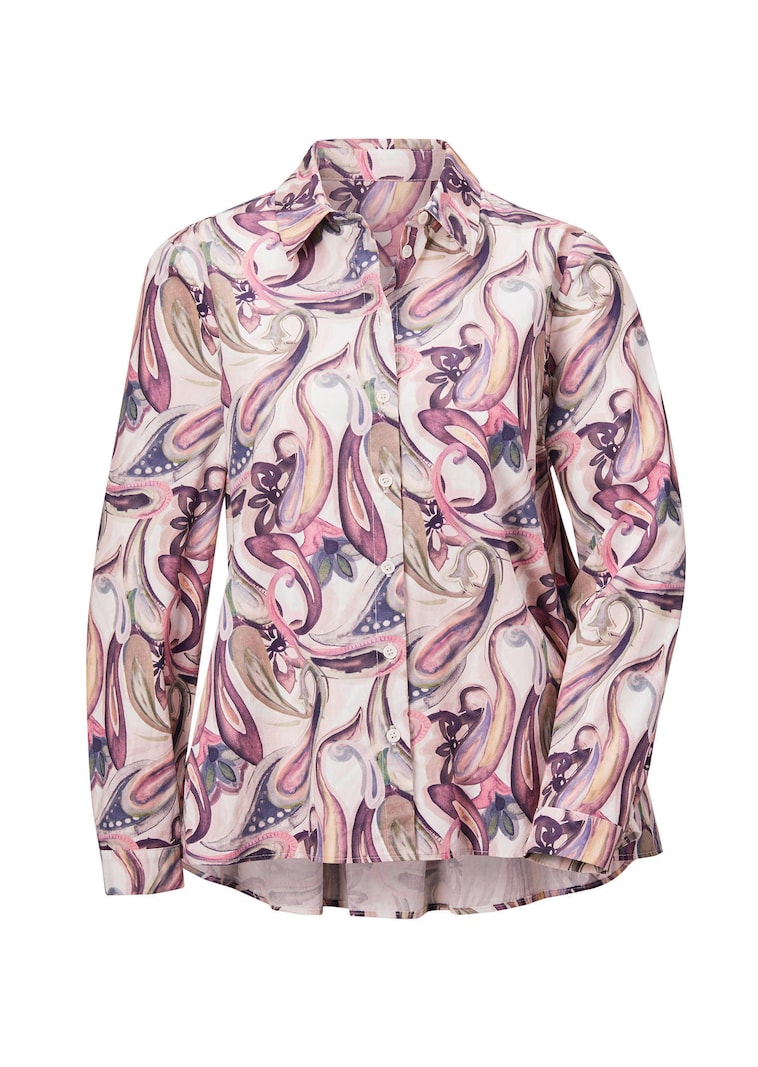 Chemisier à col chemise ample avec motif cachemire