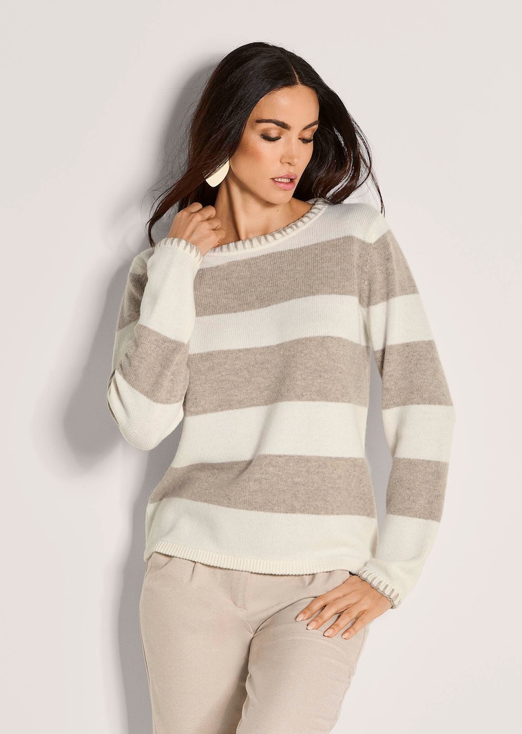 Wollpullover im Blockstreifen-Design