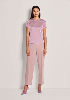 Blouse en soie avec empiècements en maille côtelée thumbnail 3