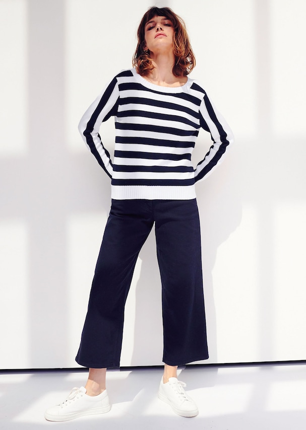 Streifen-Pullover aus feinster Pima Cotton