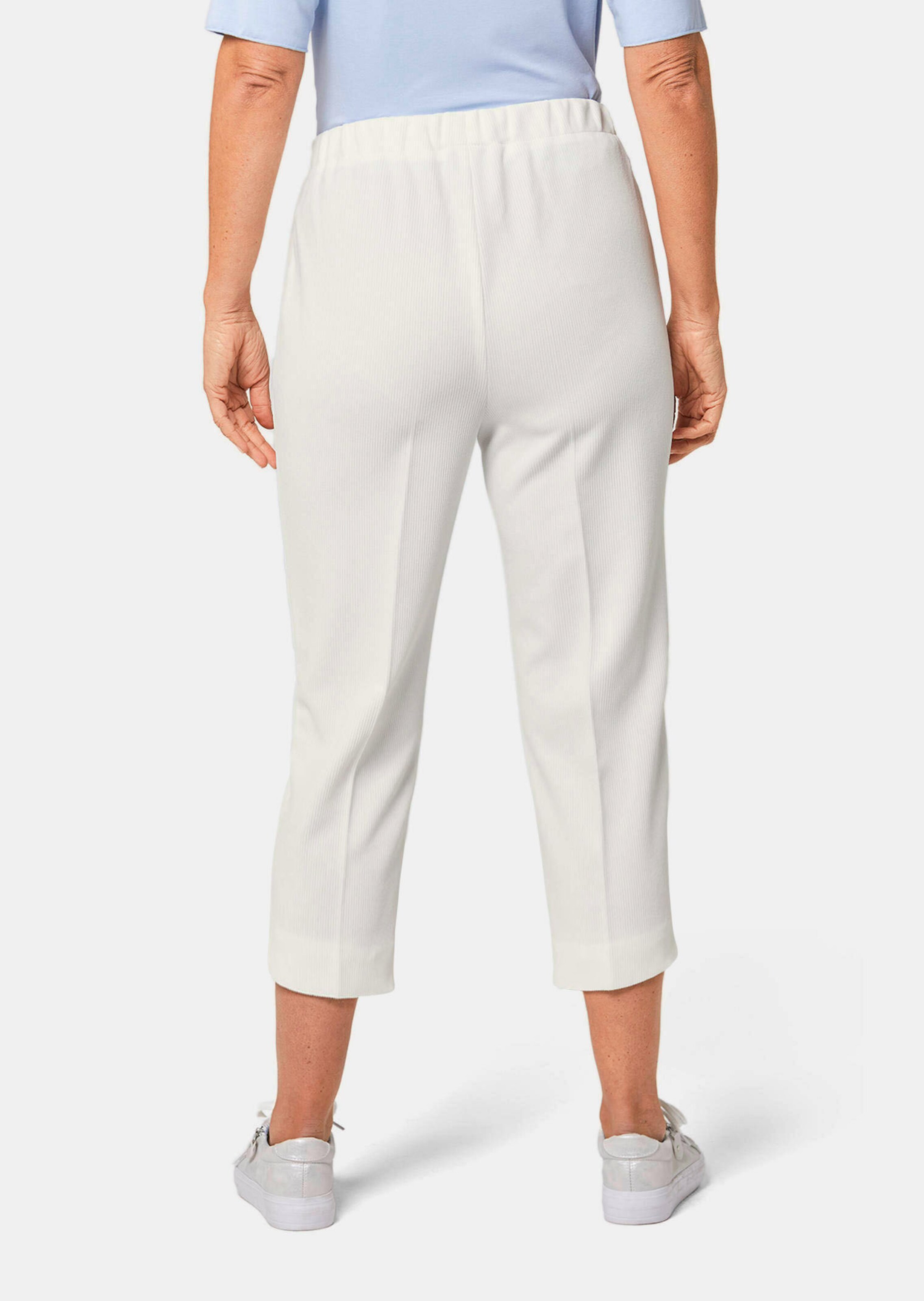 Pantalon à côtes 7/8 - crème - Gr. 58 de Goldner Fashion