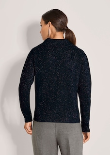 Schimmernder Pullover mit Polo-Kragen thumbnail 3