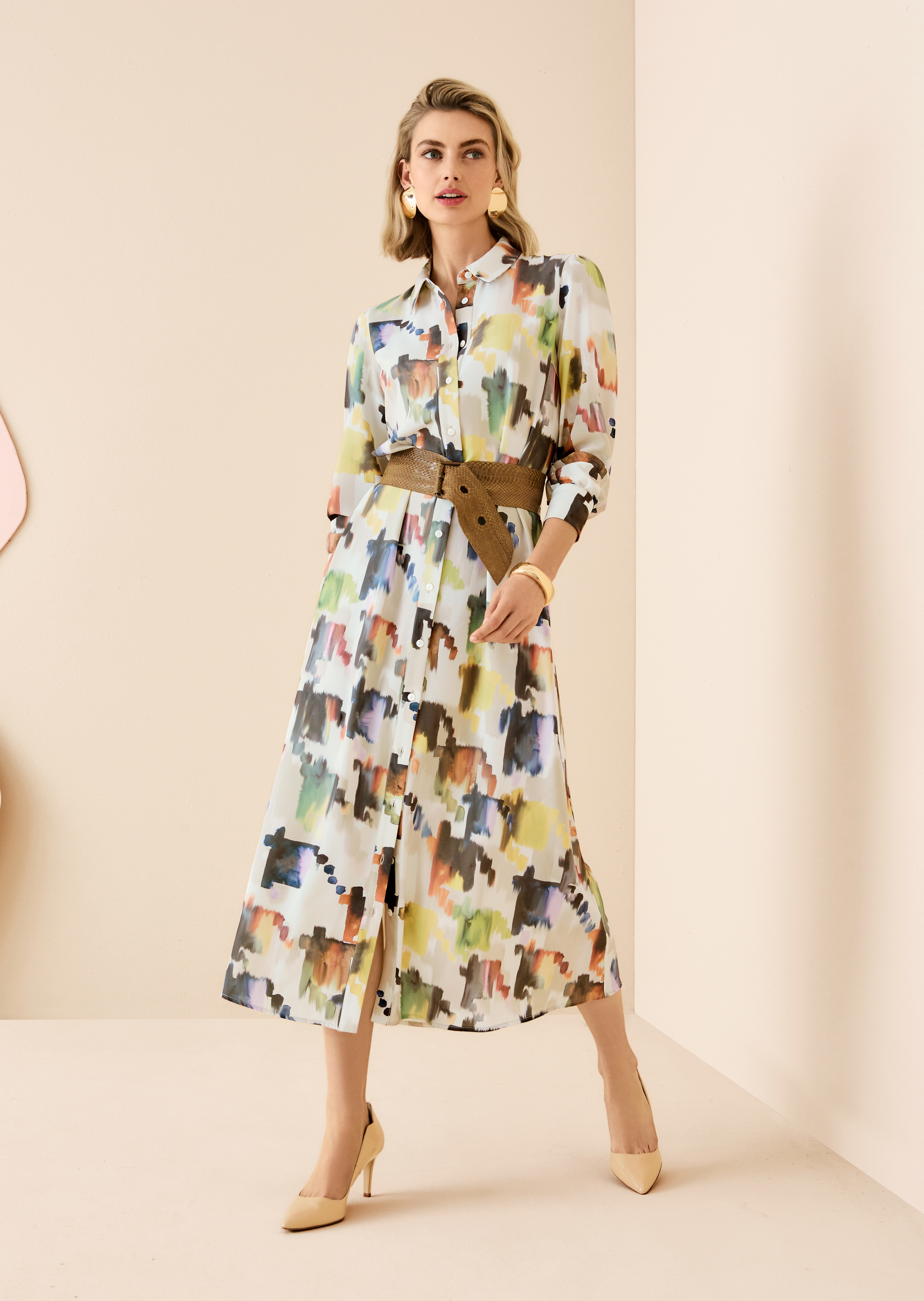 Robe chemise à imprimé intégral