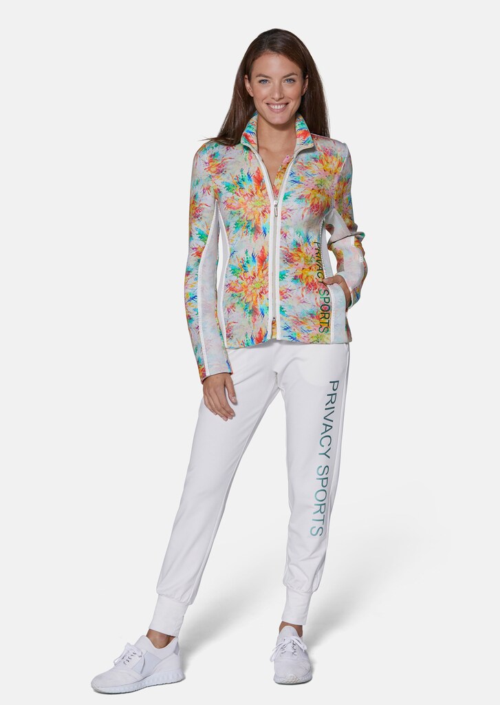 Printed leisure jacket with mesh inserts 1