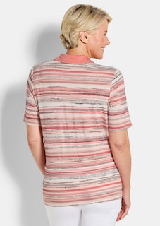 Geringeltes Poloshirt aus Viskose-Jersey thumbnail 3