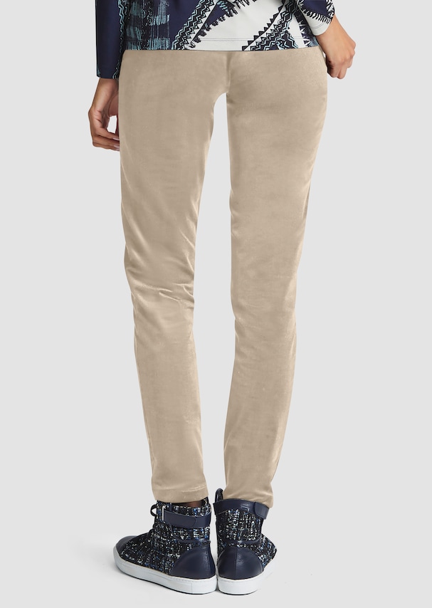 Elasticated fine corduroy trousers in a slim fit 2