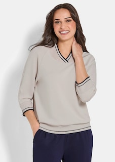 Sweatshirt met sportieve geribde boorden thumbnail 1