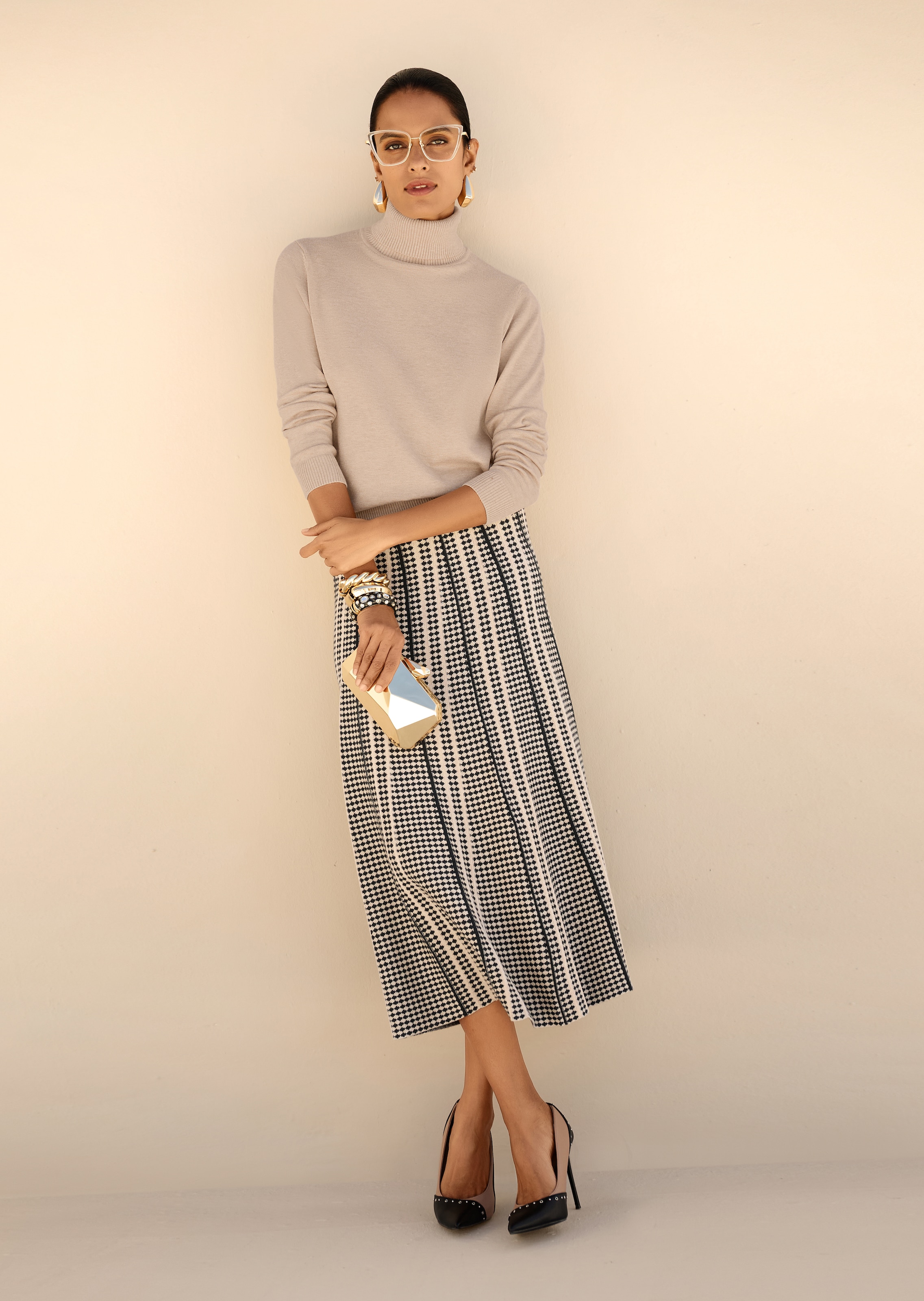 Ausgestellter Jacquard-Rock