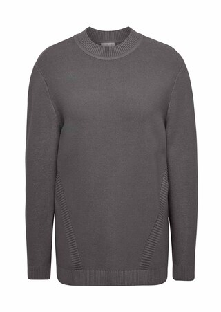 antraciet / gemêleerd Sportieve tricot pullover met flatteuze details