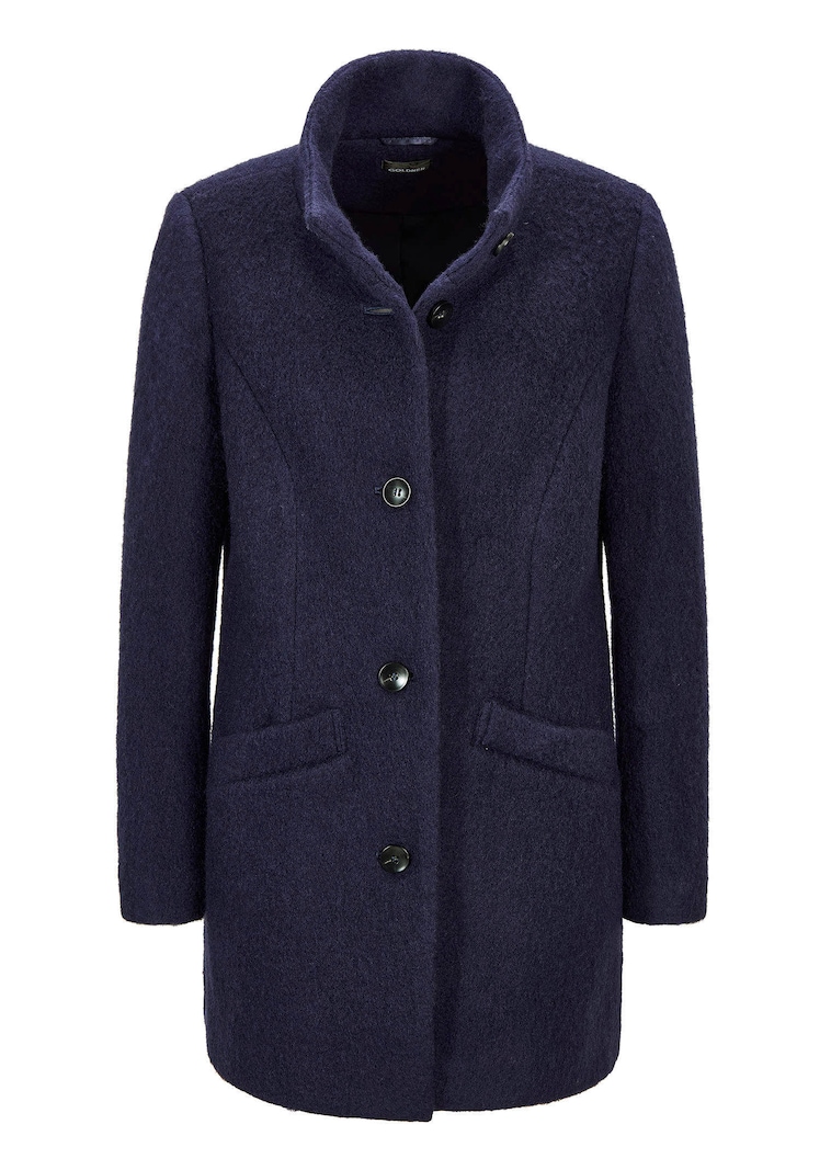 Mantel met wol en een opstaande kraag