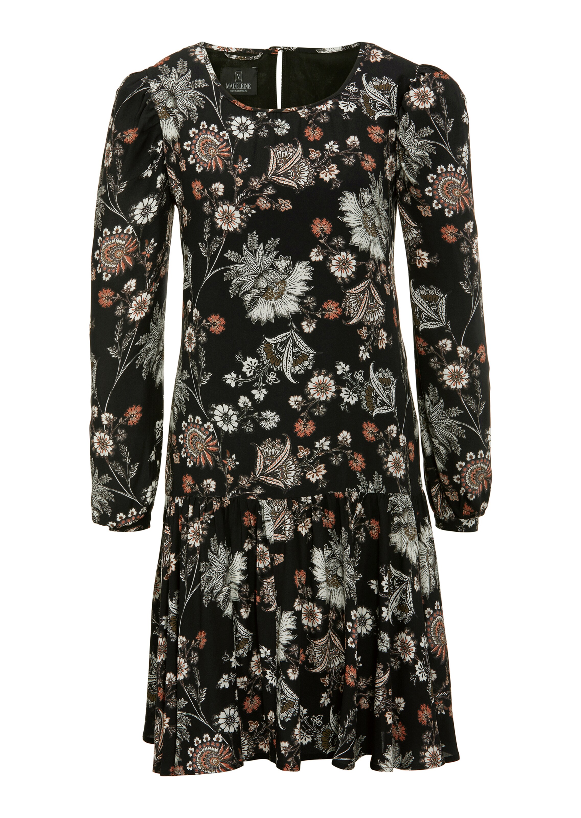 Blumenkleid in schmeichelnder A-Linie mit schwingendem Volantrock