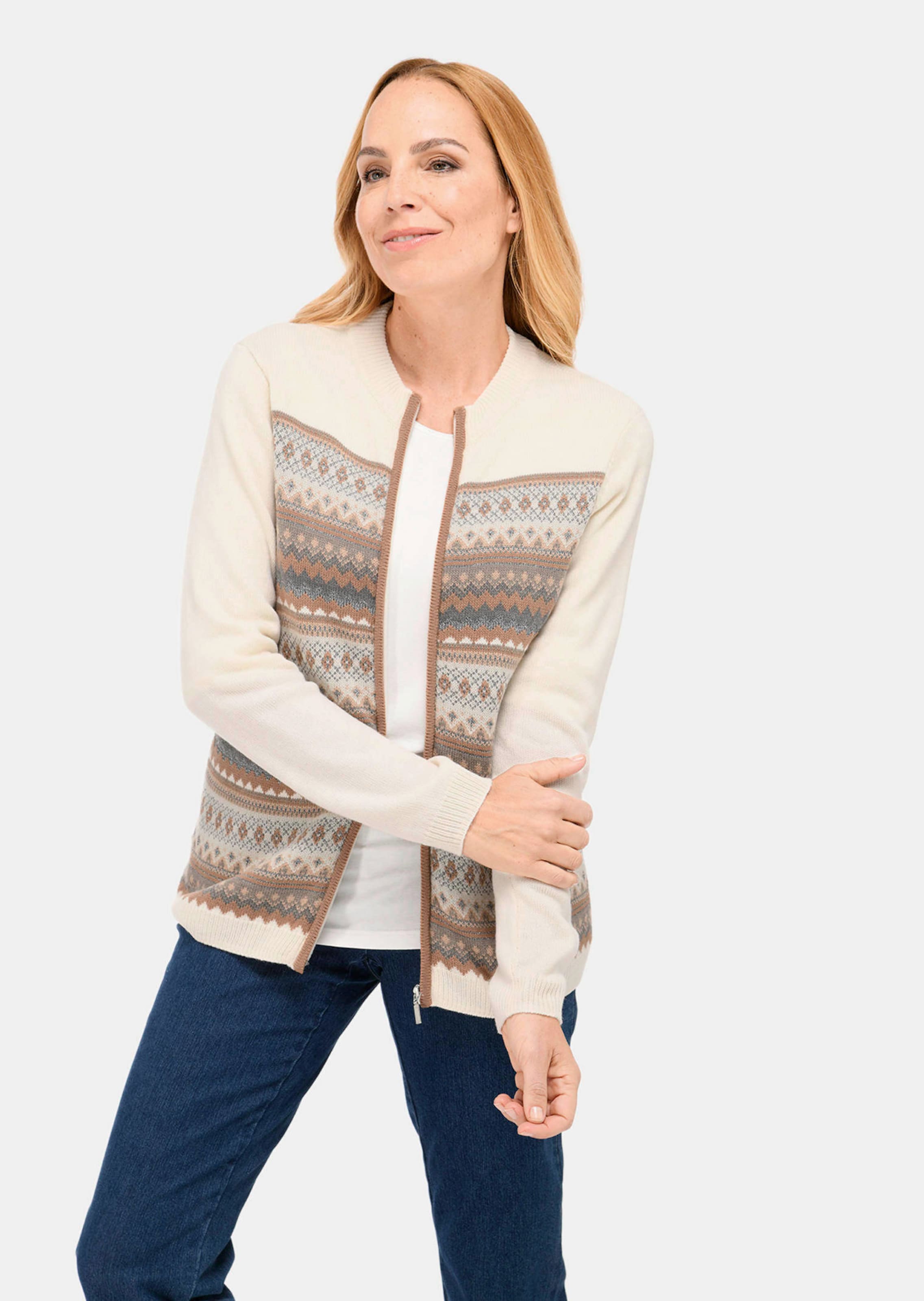 Cardigan en laine vierge à motif norvégien