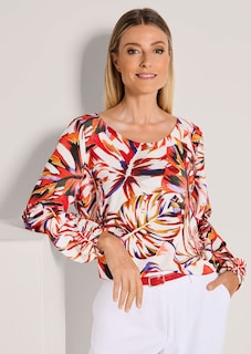 Bluse mit Blätter-Print thumbnail 7