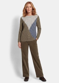 Strickpullover in Bouclé-Optik mit Zopfmuster thumbnail 2