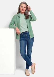 Strickjacke in Rippenstruktur mit Reißverschluss thumbnail 4