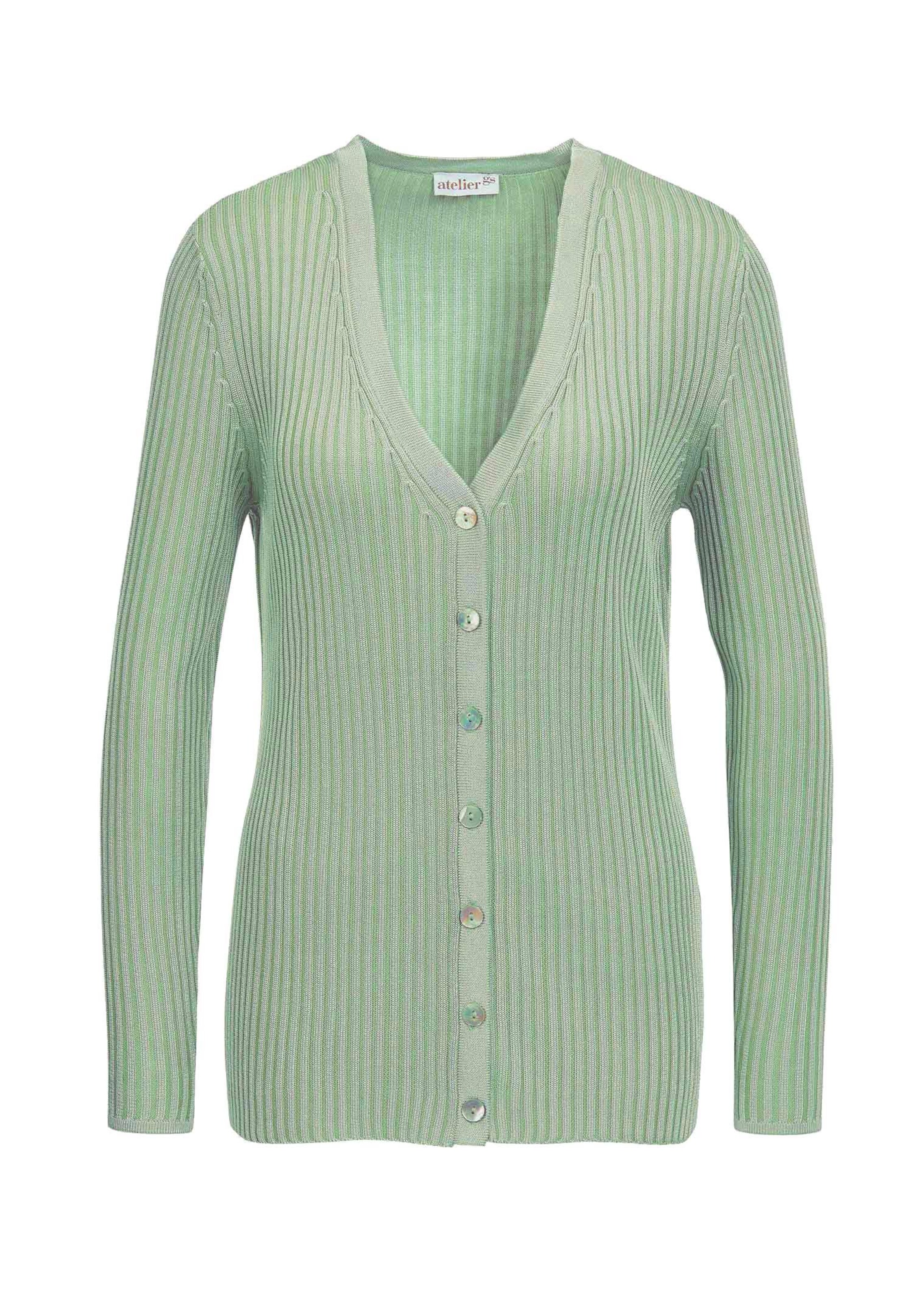 Pflegeleichte Strickjacke in hochwertiger Rippenstruktur