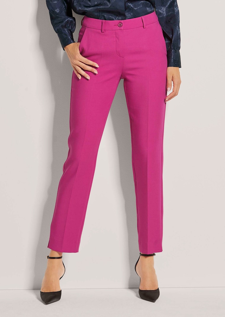 Gerade Stoffhose mit Stretch-Anteil