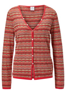 Narrow cardigan with multicoloured stripe pattern thumbnail 1