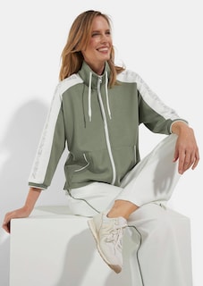 Sweatjacke mit Schriftzug an den Ärmeln thumbnail 4