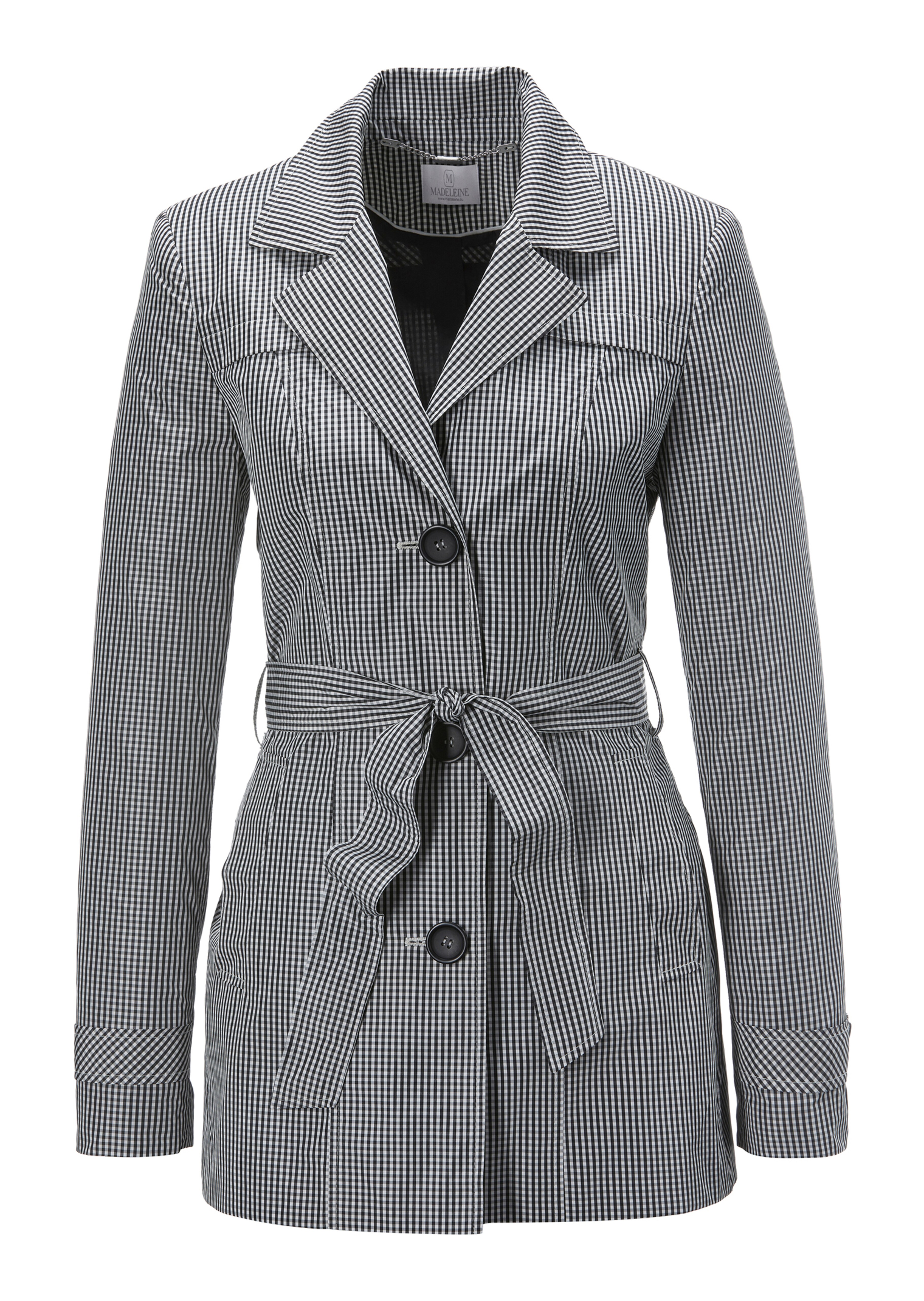 Trenchjacke im Pepita-Muster