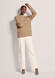 Stehkragen-Pullover mit Zopfmuster thumbnail 2