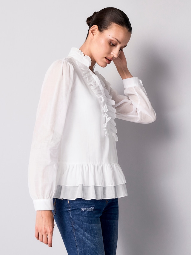 Bluse mit Volant am Ausschnitt 3