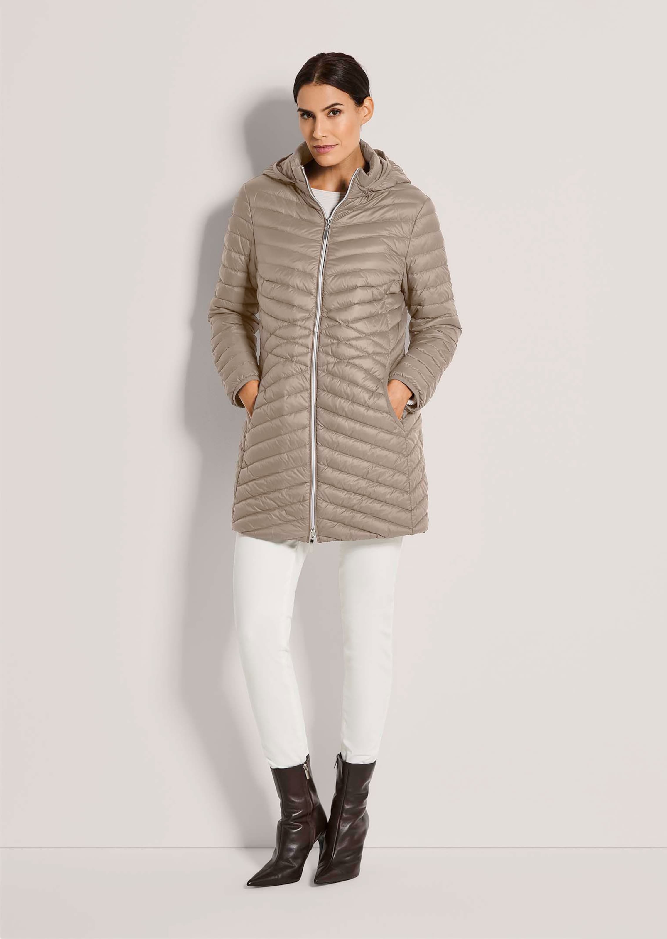 Gewatteerde donzen mantel met capuchon