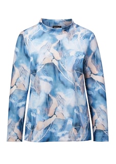 Sweatshirt met opstaande kraag en all-over dessin thumbnail 6