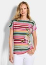 Blouseshirt met strepen en bloemen thumbnail 1