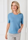 Pullover van kasjmier met korte mouwen en ronde hals thumbnail 7