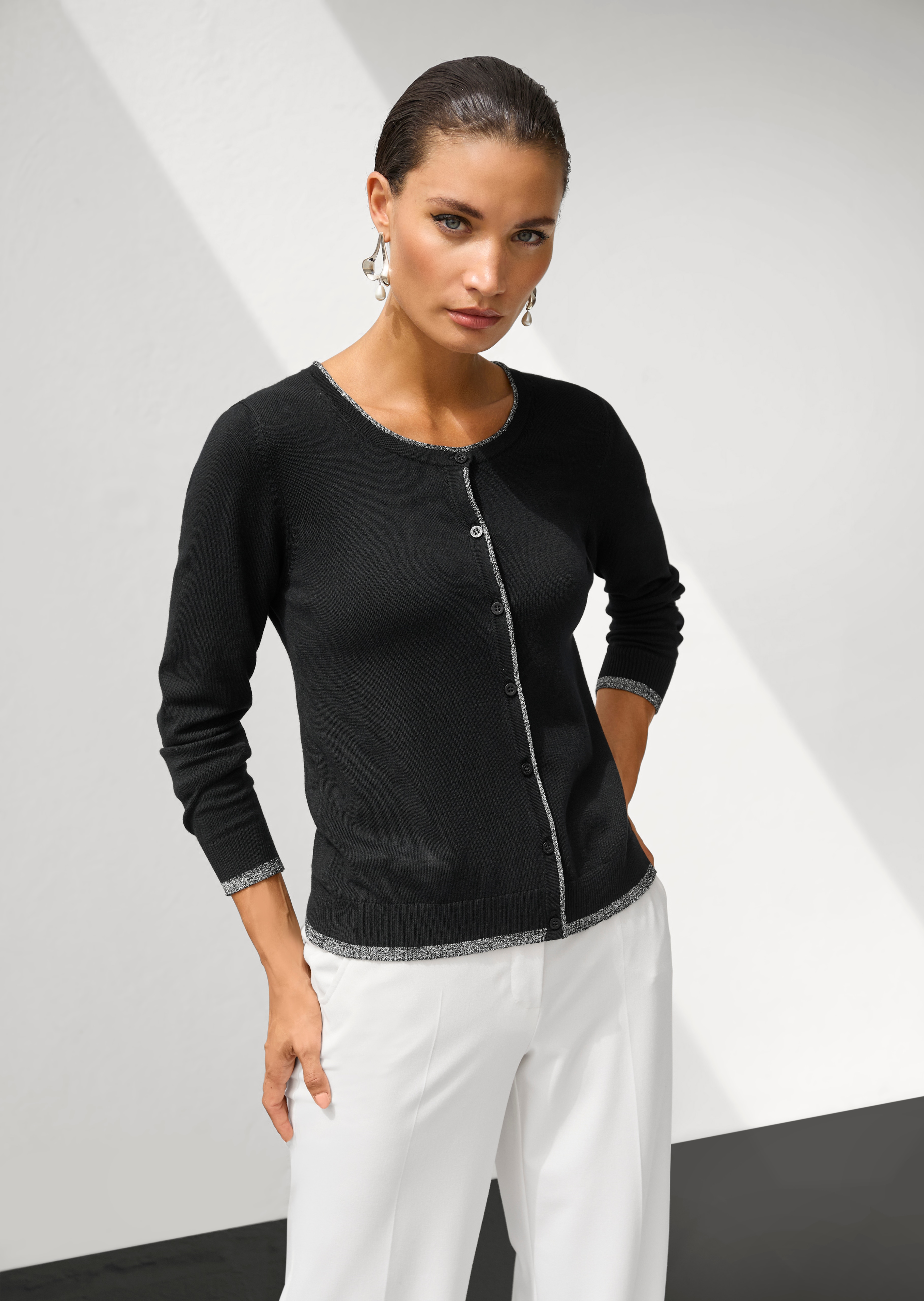 Cardigan avec fil brillant