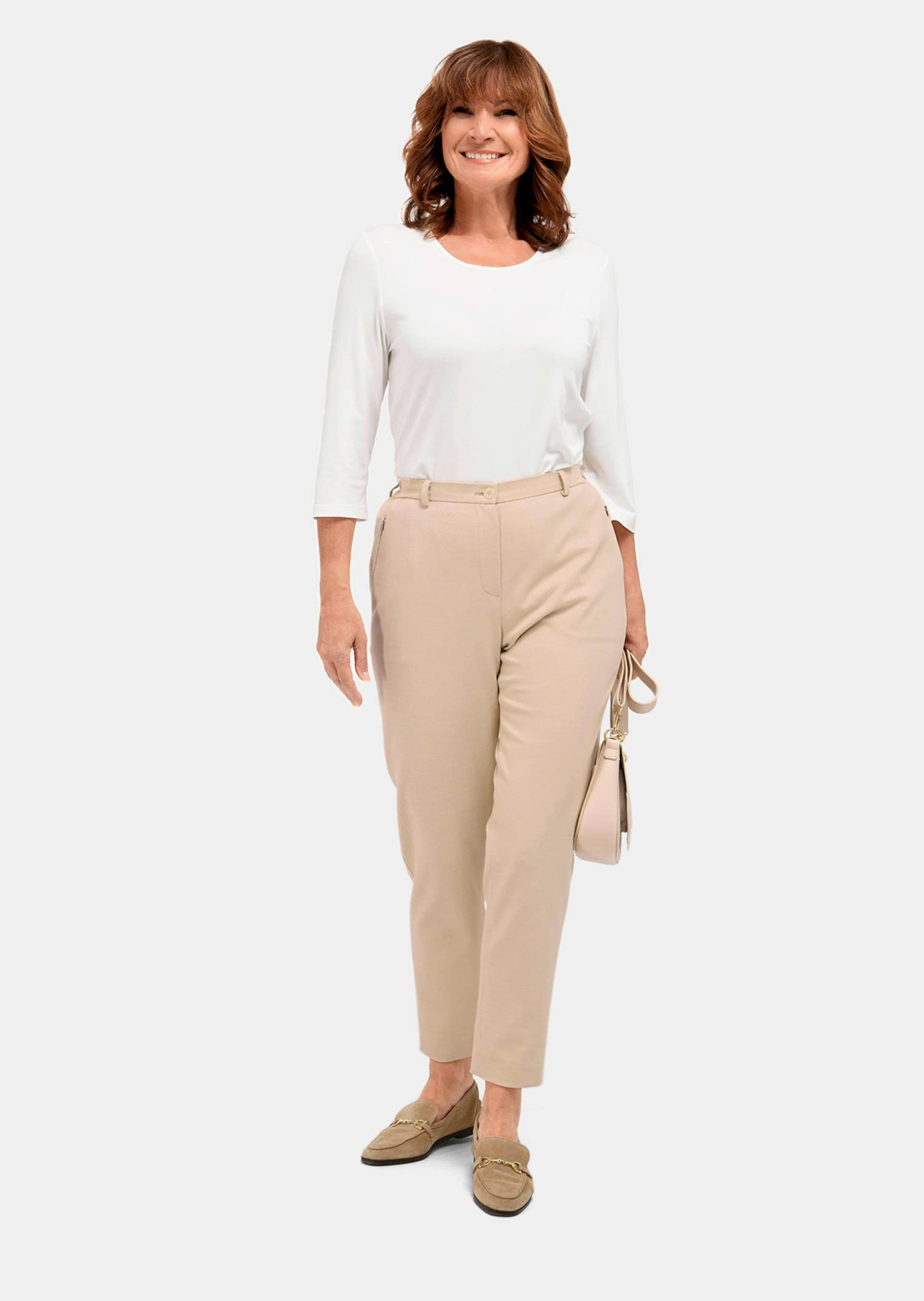 Pantalon CARLA à structure côtelée - beige - Gr. 54 de Goldner Fashion