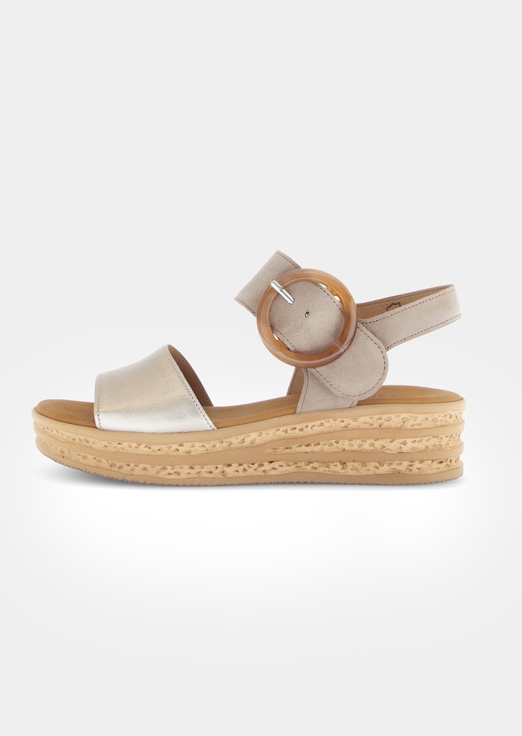 Plateau-Sandalen aus echtem Leder