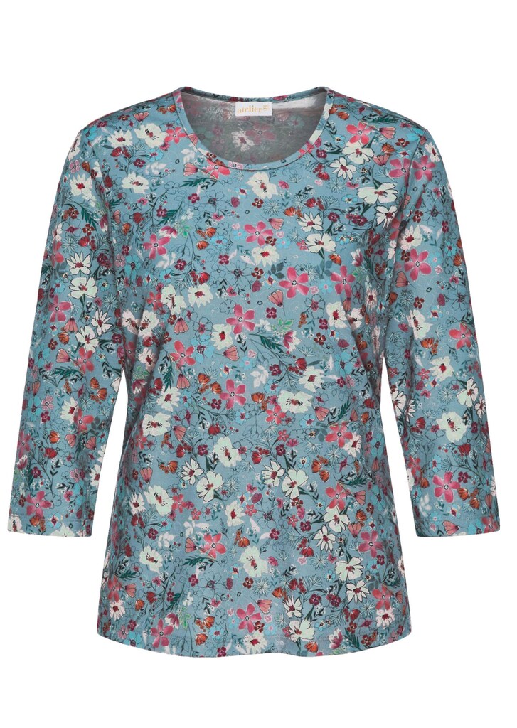 Raffiniertes Druckshirt mit 3/4-Arm