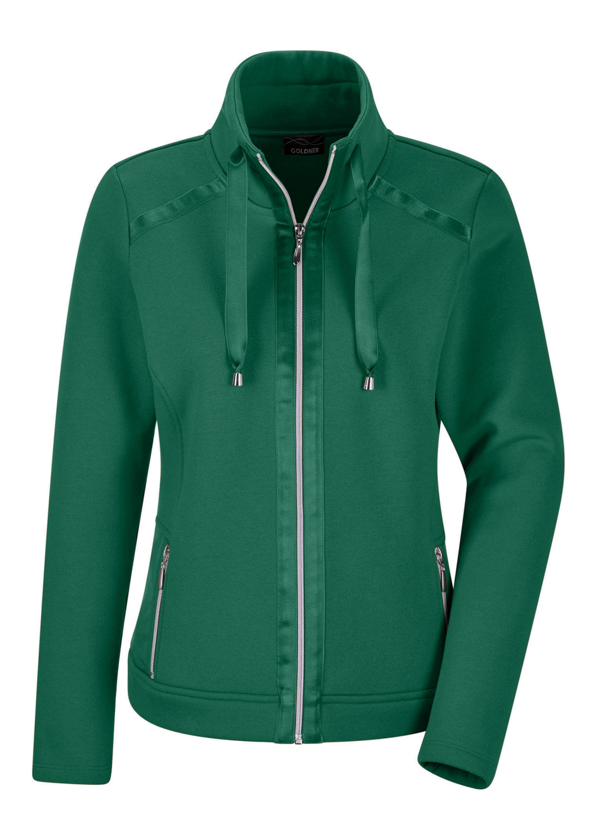 Sweatjacke mit Satin-Bändern