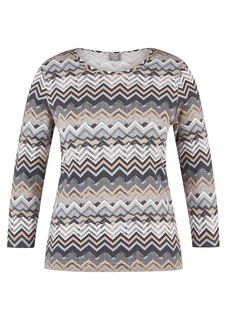 T-shirt en jersey avec motif en zigzag thumbnail 3