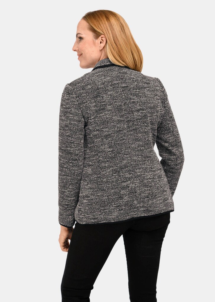 Bouclé-Blazer mit Kontrastpaspel