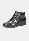 Bottines en cuir verni avec embossage crocodile thumbnail 5