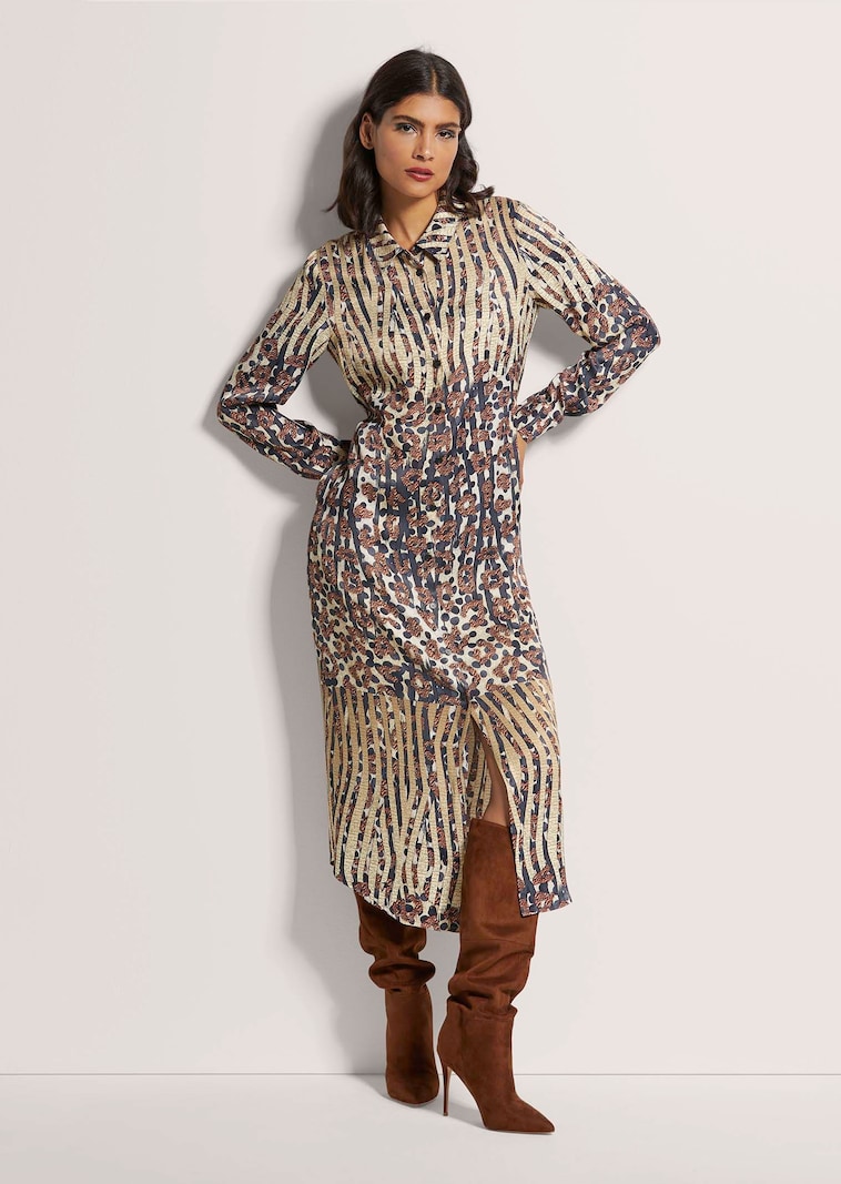 Bedrucktes Satinkleid