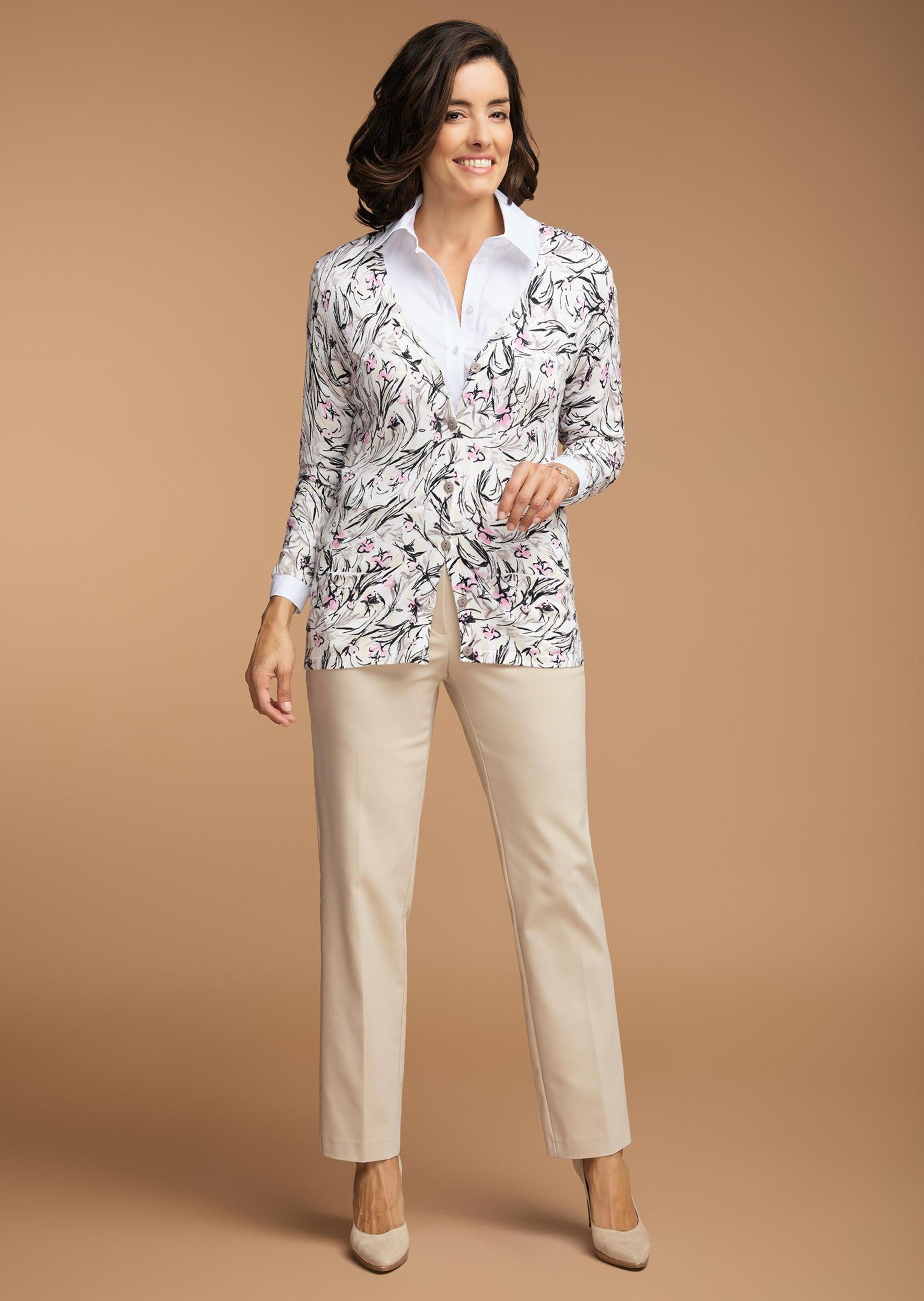 Cardigan - rosé / gris - Gr. 22 de Goldner Fashion