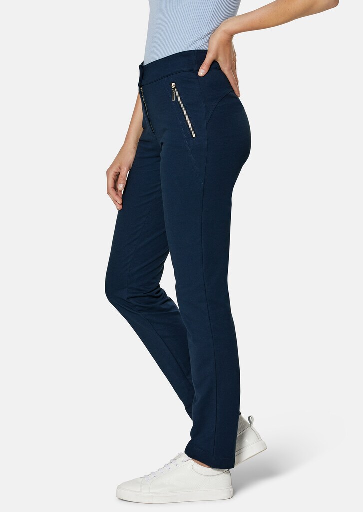 Slim-fit comfort trousers in lightweight textured fabric 3