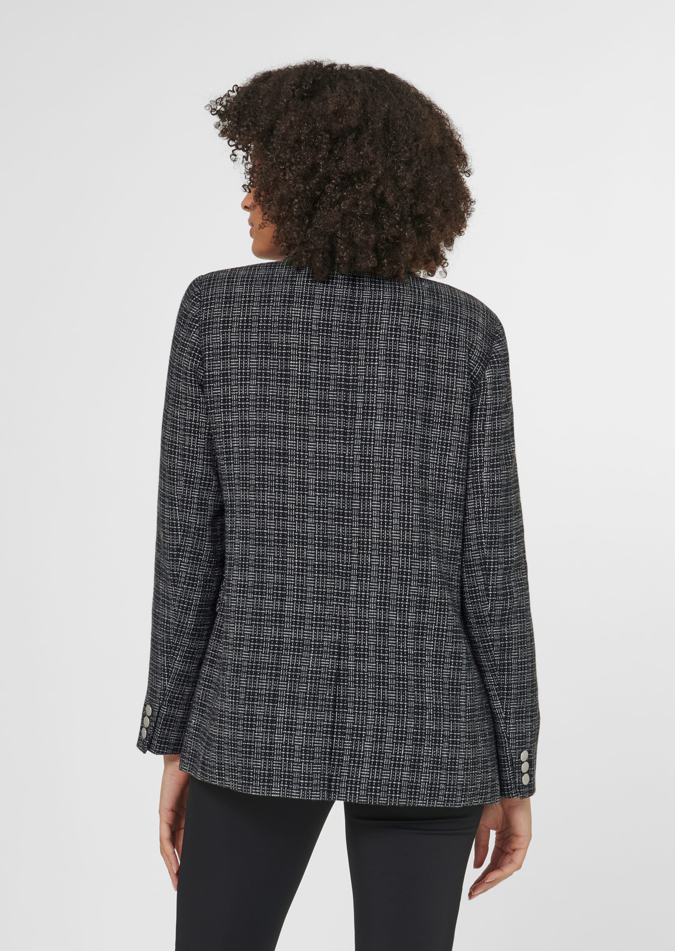 Damen Kurzer Blazer - Strukturierter Stoff mit Goldknöpfen