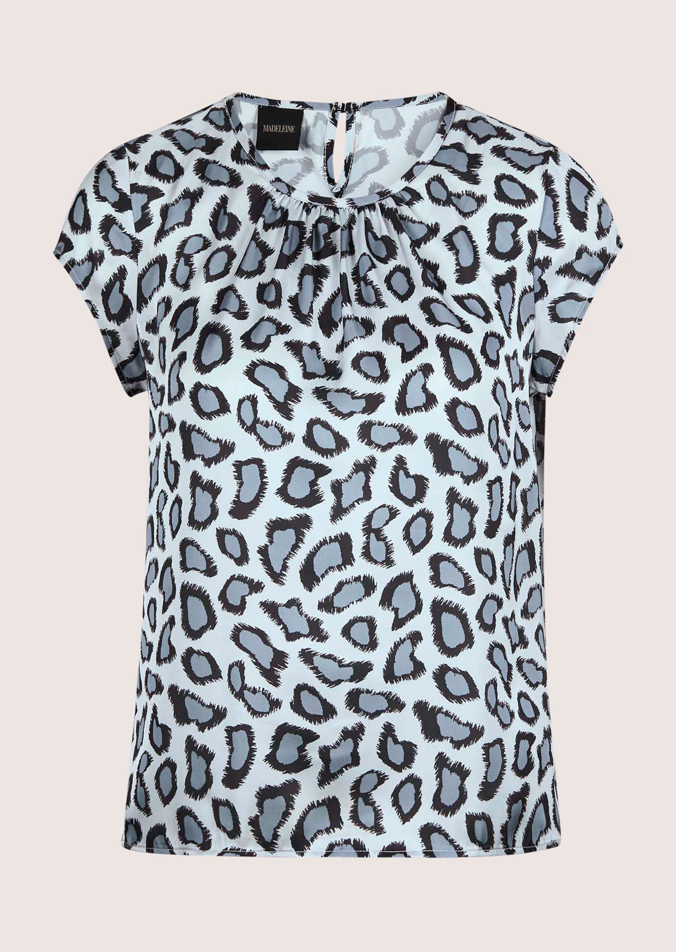 Rundhals-Bluse mit Unikat-Print