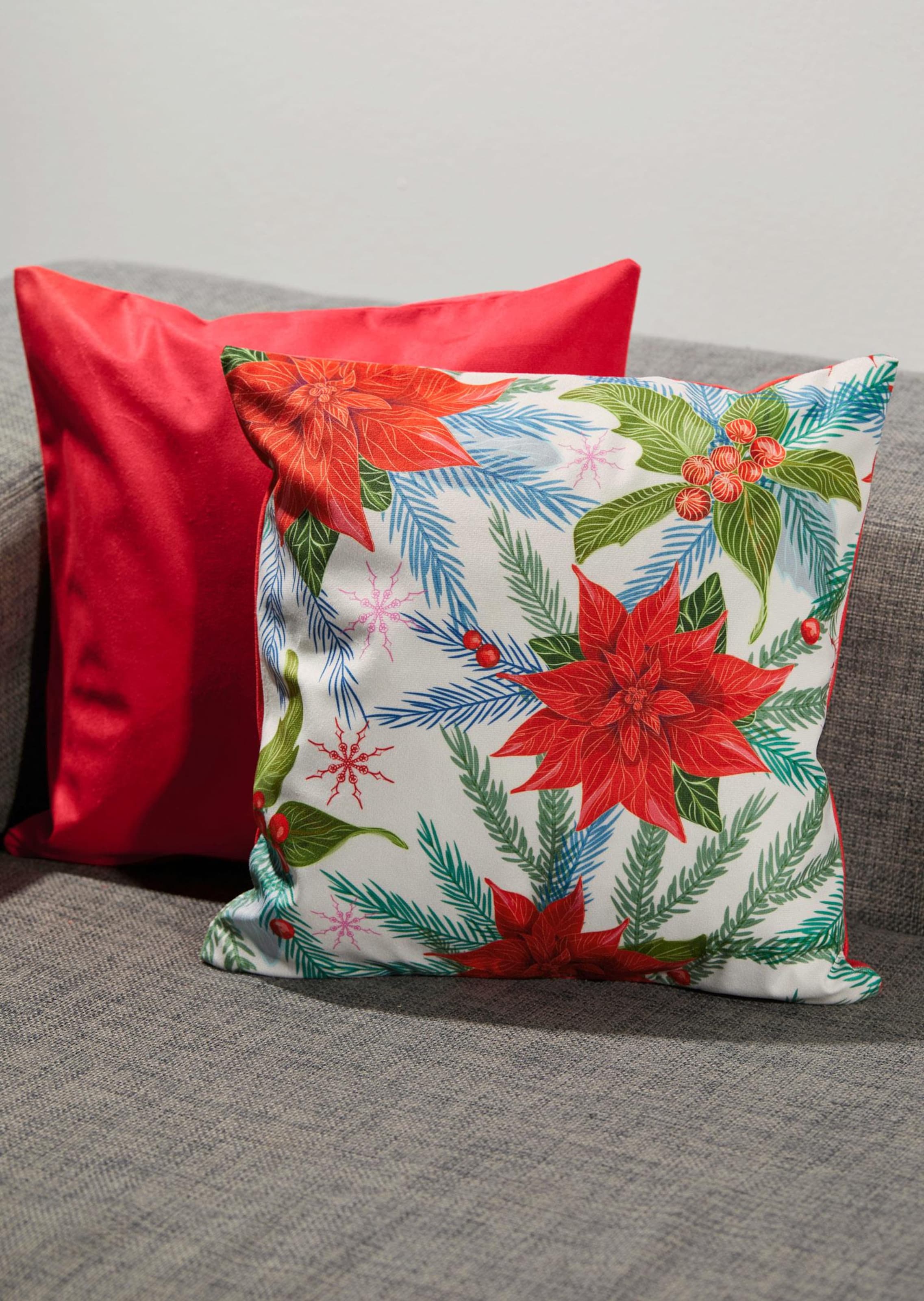 Lot de 2 housses de coussin - rouge / à motifs - Gr. 0 de Goldner Fashion