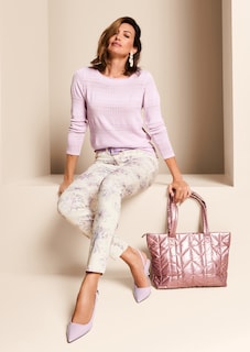 Schlanke Hose mit Unikat-Print thumbnail 7