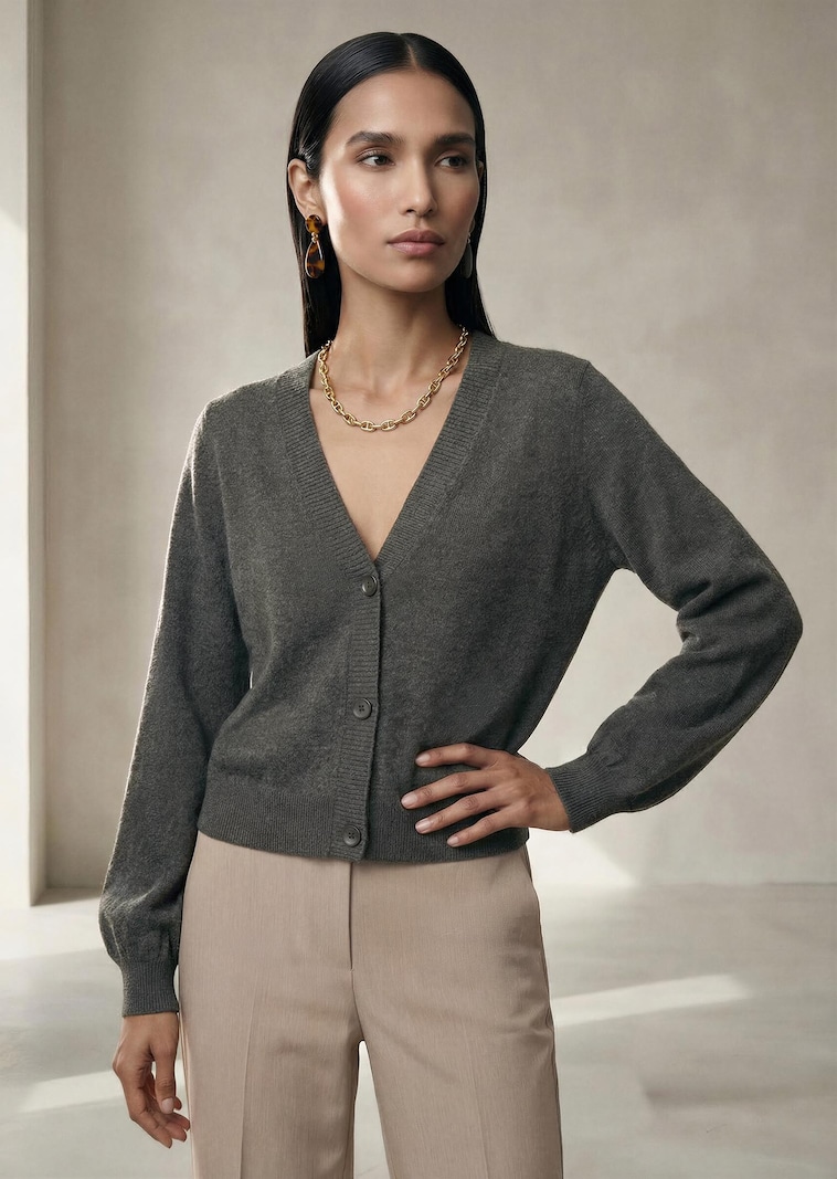 Strickjacke mit Kaschmir-Anteil